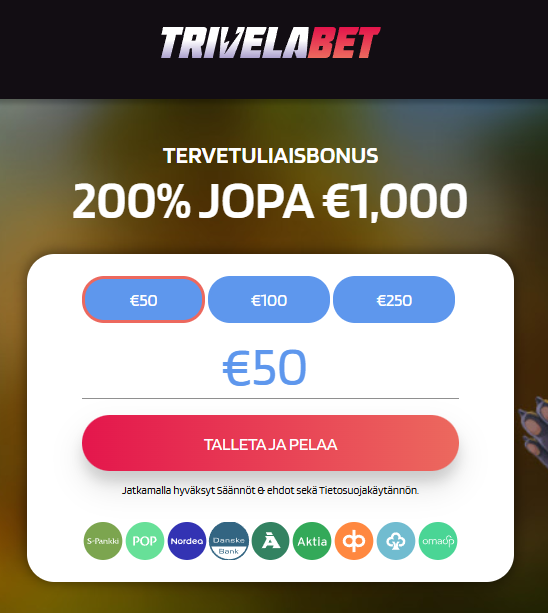 Trivelabet hurja bonus